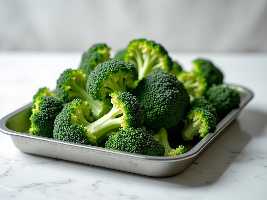 Fresh green broccoli florets